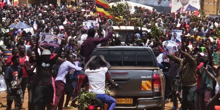 Kibirango driving during the campaign trail