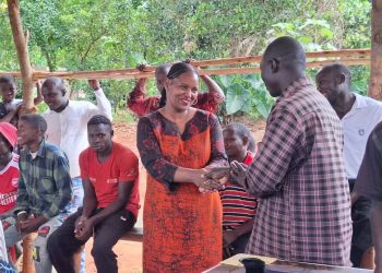 Brenda Nabukenya greeting voters