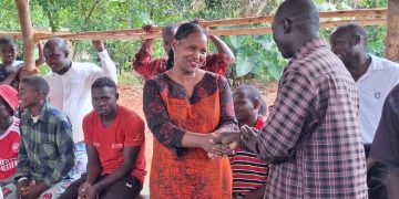 Brenda Nabukenya greeting voters