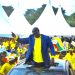 Nsereko arrives for his campaign rally in Nakaseke South.