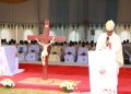 Bishop Jjumba during the mass.