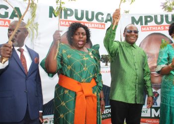 The nominated Candidates for DF, Abed Bwanika, Juliet Kakande and Mathias Mpuuga.