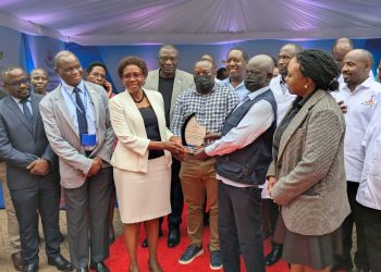 Health Minister Jane Ruth Aceng commends the medical team at the Uganda Cancer Institute following the successful bone marrow transplant.