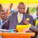 Francis Lukooya Mukoome takes oath during his swearing-in ceremony as Mukono District LC5 Chairperson.