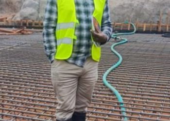 Engineer supervising construction works.