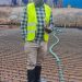 Engineer supervising construction works.
