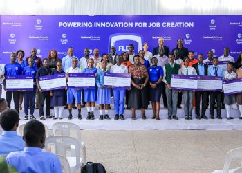 Stanbic National Schools Championship 11th edition regional Finalists pose for the group photo with after the bootcamp session in Gayaza High School, Wakiso District.