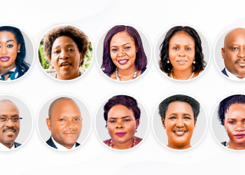Top row (L–R): Justine Namere (Masaka City Woman MP), Rose Nabulowa, Joan Namutaawe (Masaka District Woman MP), Joanita Nalule, and Godfrey Aine Kaguta (Sodo/Mawogola North MP). Bottom row (L–R): John Jet Tumwebaze, Oswald Dee Byuma (Mawogola South MP), Gorreth Namugga, Ruth Katushabe (Bukomansimbi District Woman MP), and Veronika Nanyondo.