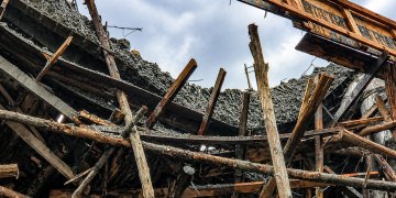 The partially collapsed building under construction along Bishop Tucker Road in Mukono Municipality